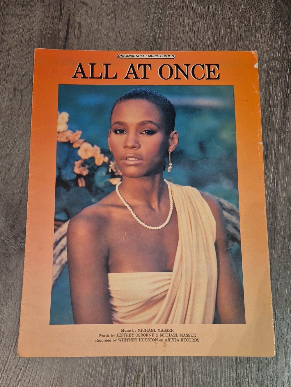 1985 WHITNEY HOUSTON All At Once SHEET MUSIC Jeffrey Osborne Michael Masser SONG